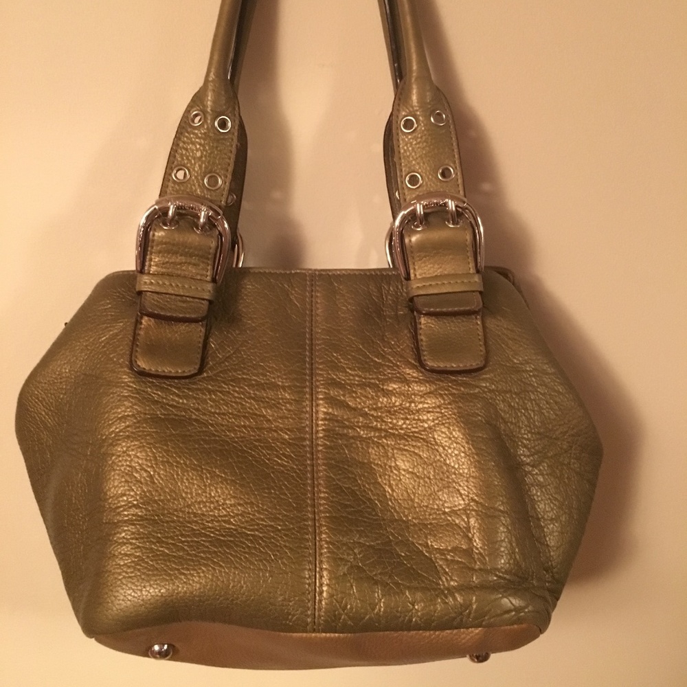 Vintage Tignanello burnished gold leather bag
